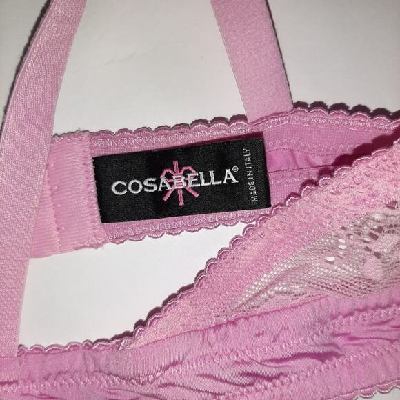 NWOT Cosabella Pink Lace Triangle Bra Petite Small - Picture 4 of 11